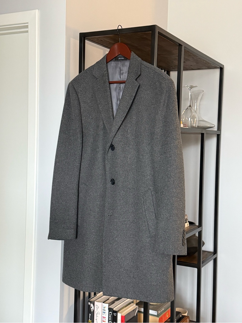 Nordstrom Men's Gray Wool-Blend Pea Coat